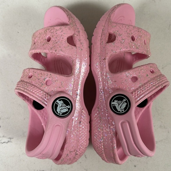 Crocs Kids' Classic Sandal Toddler Pink Glitter Size 6 Child - Picture 5 of 14